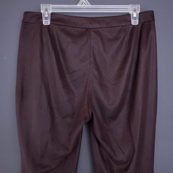 JOLIBEL Skinny Pants Faux Suede High Rise Brown 8 - Picture 7 of 8